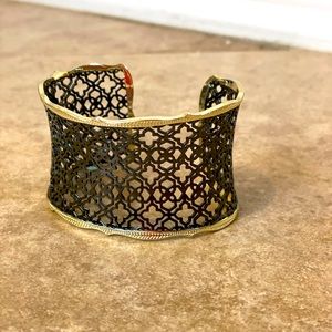 Kendra Scott black and gold cuff bracelet
